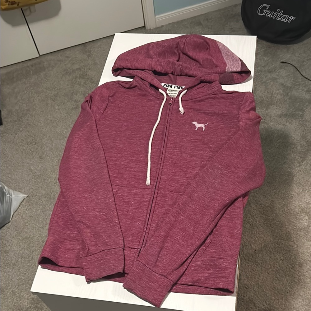 Pink Victoria's Secret Maroon Hoodie